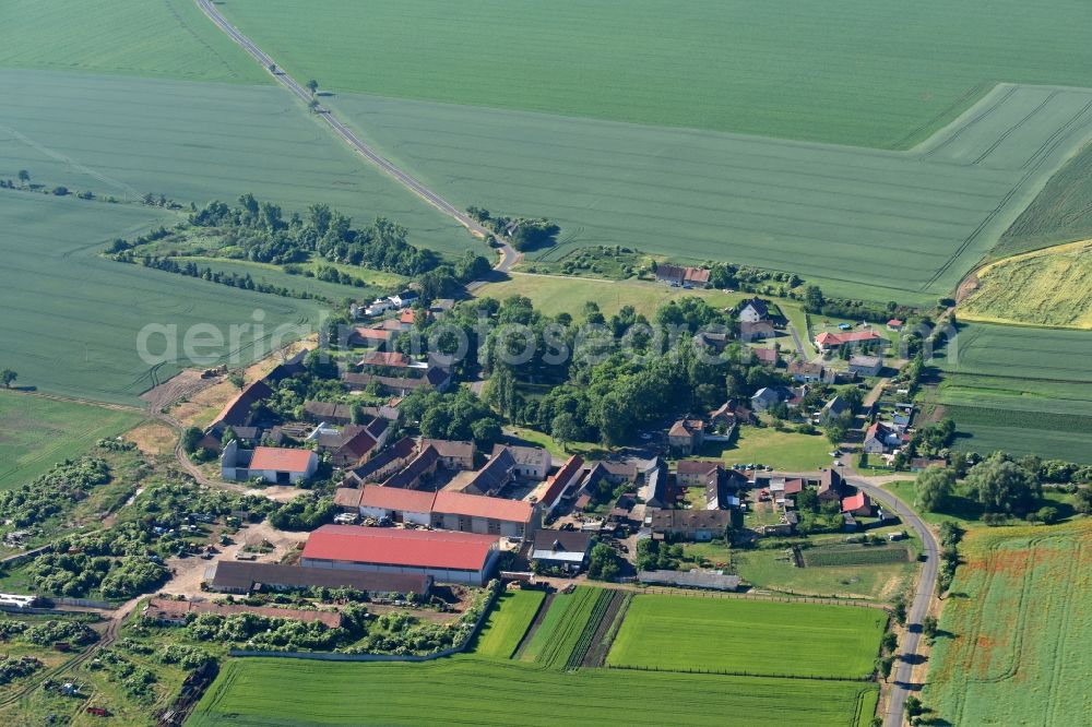 Aerial photograph Moraveves - Village - view on the edge of agricultural fields and farmland in Moraveves in Ustecky kraj - Aussiger Region, Czech Republic