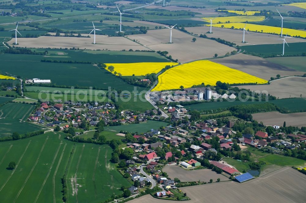 Aerial image Neuengörs - Village - view on the edge of agricultural fields and farmland in Neuengoers in the state Schleswig-Holstein, Germany