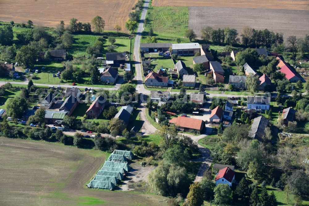 Aerial photograph Neugaul - Village - view on the edge of agricultural fields and farmland in Neugaul in the state Brandenburg, Germany