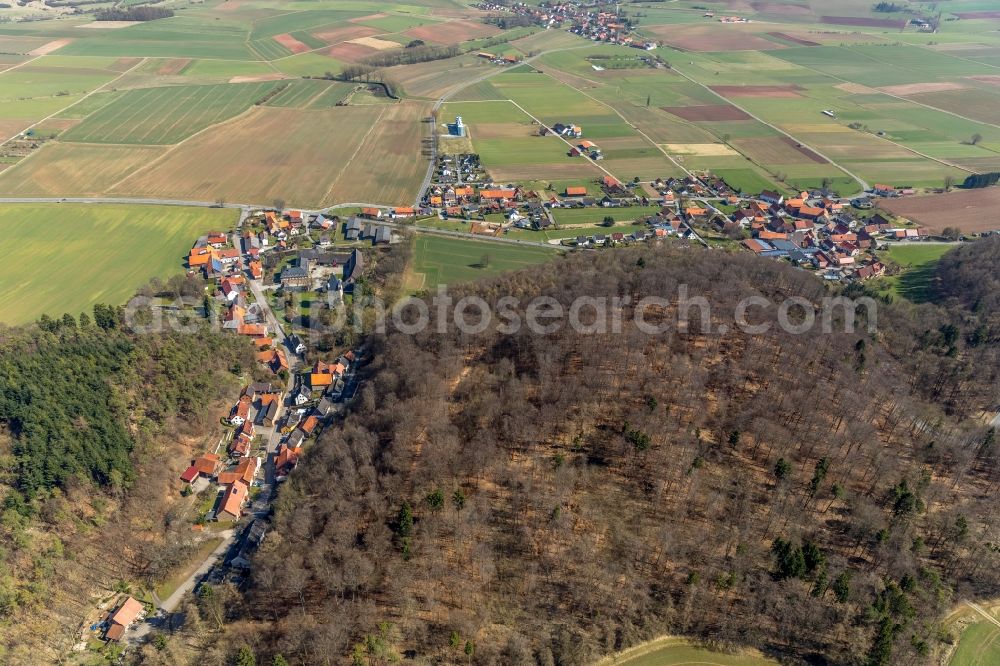 Aerial photograph Nordenbeck - Village - view on the edge of agricultural fields and farmland in Nordenbeck in the state Hesse, Germany