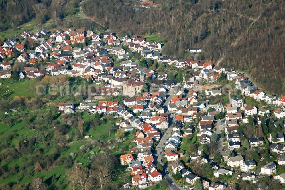 Aerial image Baden-Baden - Village - view on the edge of agricultural fields and farmland in the district Balg in Baden-Baden in the state Baden-Wuerttemberg, Germany