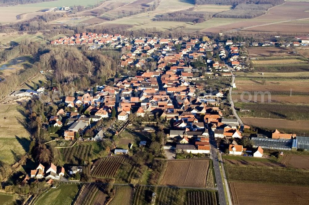 Aerial image Winden - Village - view on the edge of agricultural fields and farmland in the district Gewerbegebiet Horst in Winden in the state Rhineland-Palatinate