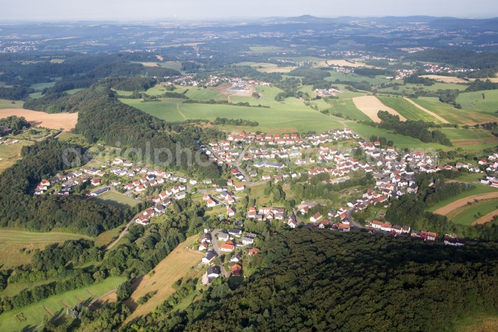 Aerial photograph Freisen - Village - view on the edge of agricultural fields and farmland in the district Gruegelborn in Freisen in the state Saarland, Germany