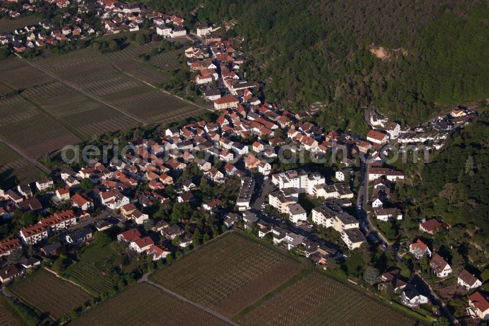 Aerial image Neustadt an der Weinstraße - Village - view on the edge of agricultural fields and farmland in the district Haardt in Neustadt an der Weinstrasse in the state Rhineland-Palatinate, Germany