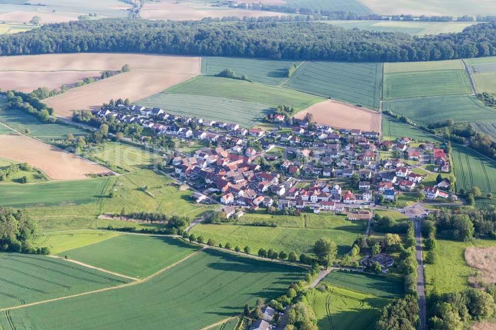 Ober-Ramstadt from above - Village - view on the edge of agricultural fields and farmland in the district Hahn in Ober-Ramstadt in the state Hesse, Germany