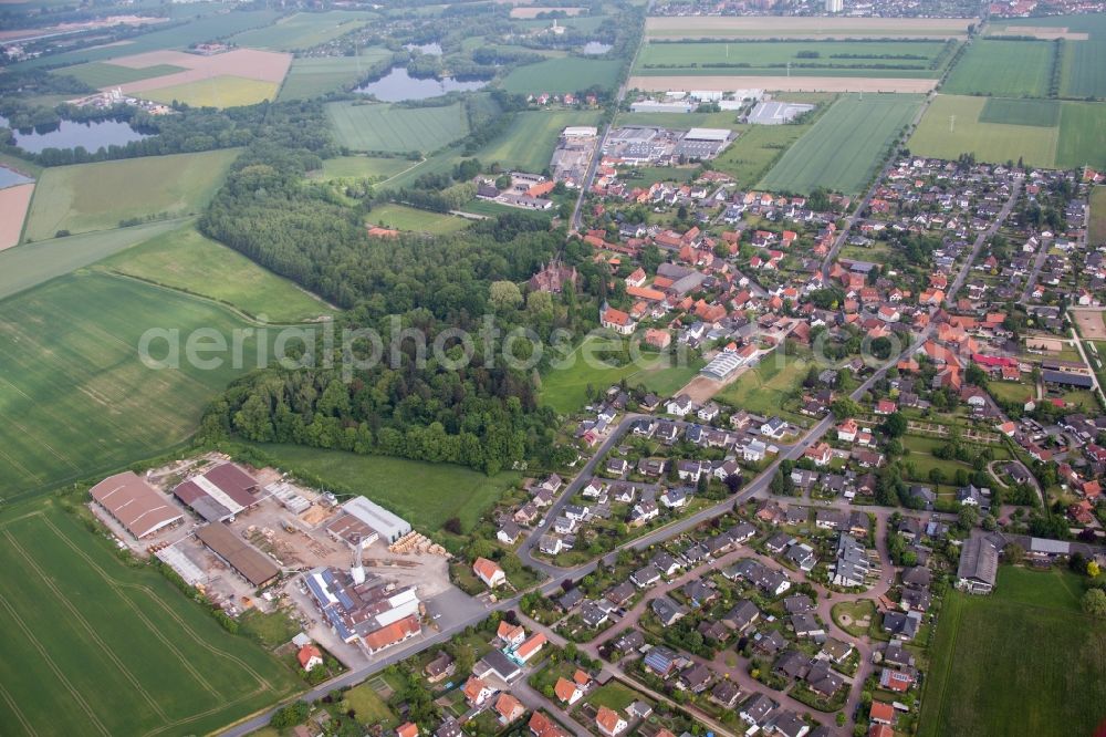 Hameln from above - Village - view on the edge of agricultural fields and farmland in the district Hastenbeck in Hameln in the state Lower Saxony, Germany