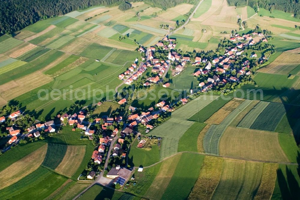 Aerial photograph Immendingen - Village - view on the edge of agricultural fields and farmland in the district Ippingen in Immendingen in the state Baden-Wuerttemberg