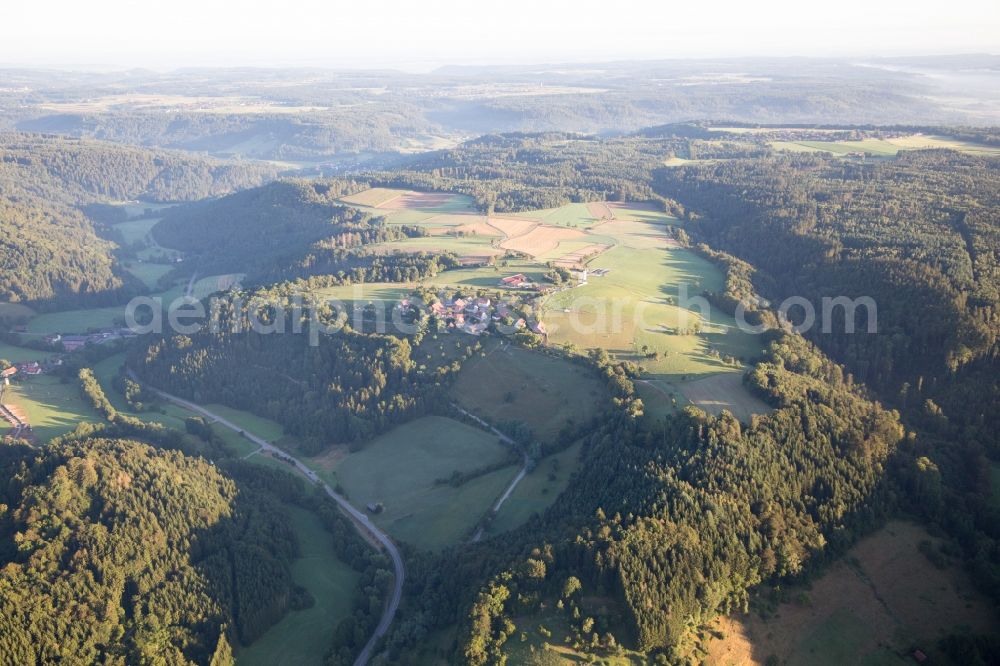 Aerial photograph Oberrot - Village - view on the edge of agricultural fields and farmland in the district Kornberg in Oberrot in the state Baden-Wuerttemberg