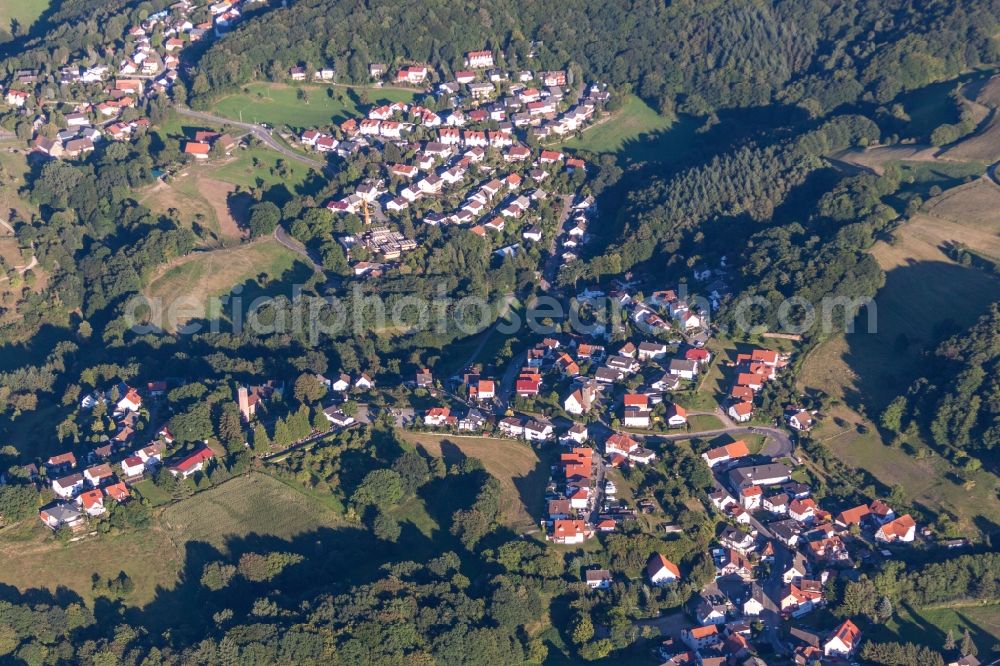 Weinheim from above - Village - view on the edge of agricultural fields and farmland in the district Rippenweier in Weinheim in the state Baden-Wuerttemberg, Germany