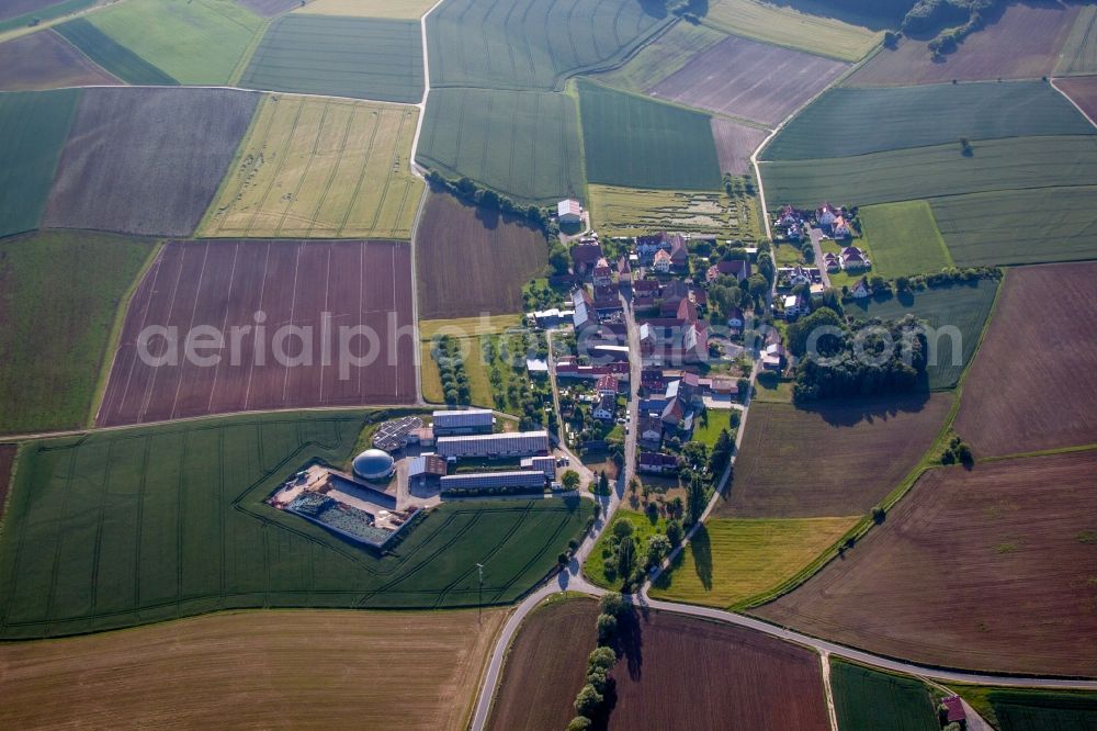 Rupprechtshausen from above - Village - view on the edge of agricultural fields and farmland in Rupprechtshausen in the state Bavaria, Germany