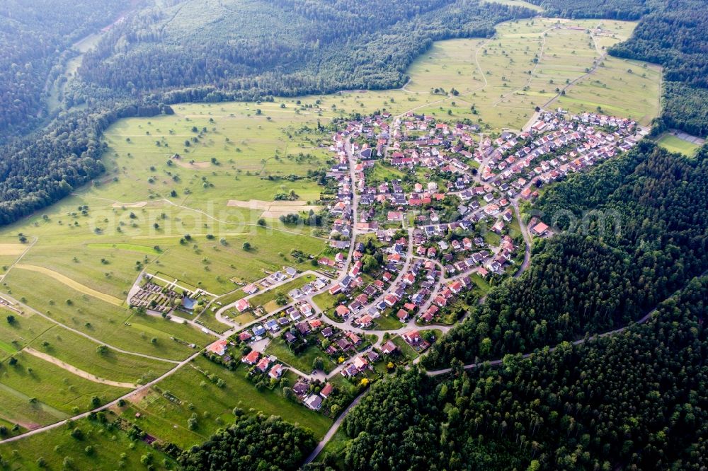 Aerial photograph Schielberg - Village - view on the edge of agricultural fields and farmland in Schielberg in the state Baden-Wurttemberg, Germany