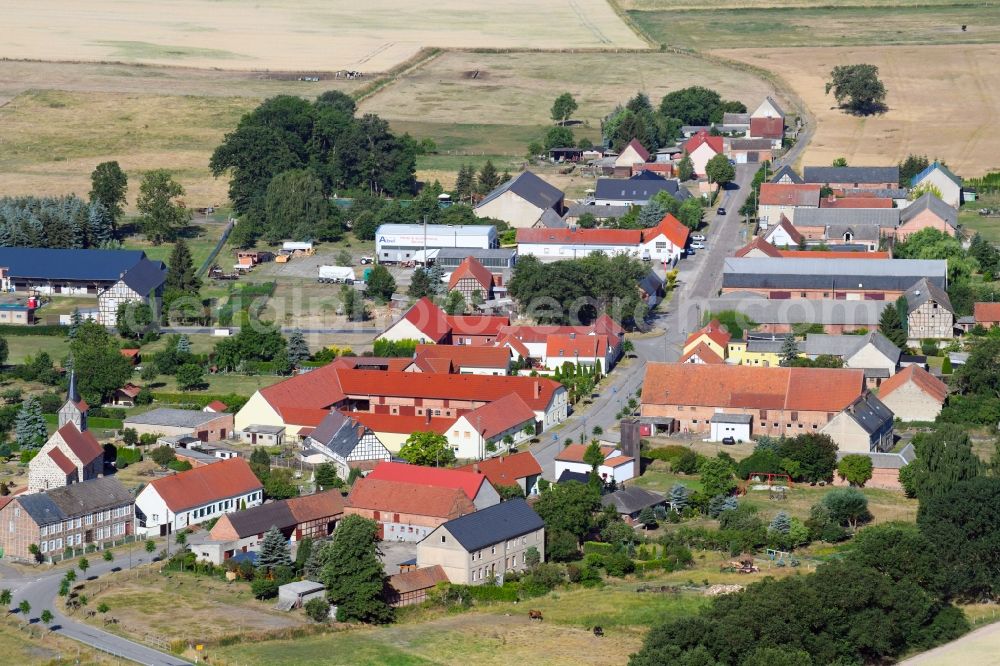 Aerial photograph Schorstedt - Village - view on the edge of agricultural fields and farmland in Schorstedt in the state Saxony-Anhalt, Germany