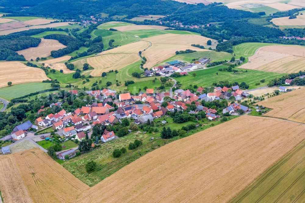 Seelen from above - Village - view on the edge of agricultural fields and farmland in Seelen in the state Rhineland-Palatinate, Germany