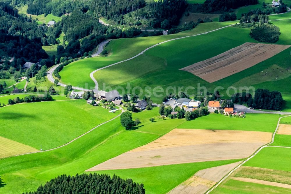 Sommerau from the bird's eye view: Village - view on the edge of agricultural fields and farmland in Sommerau in the state Baden-Wurttemberg, Germany