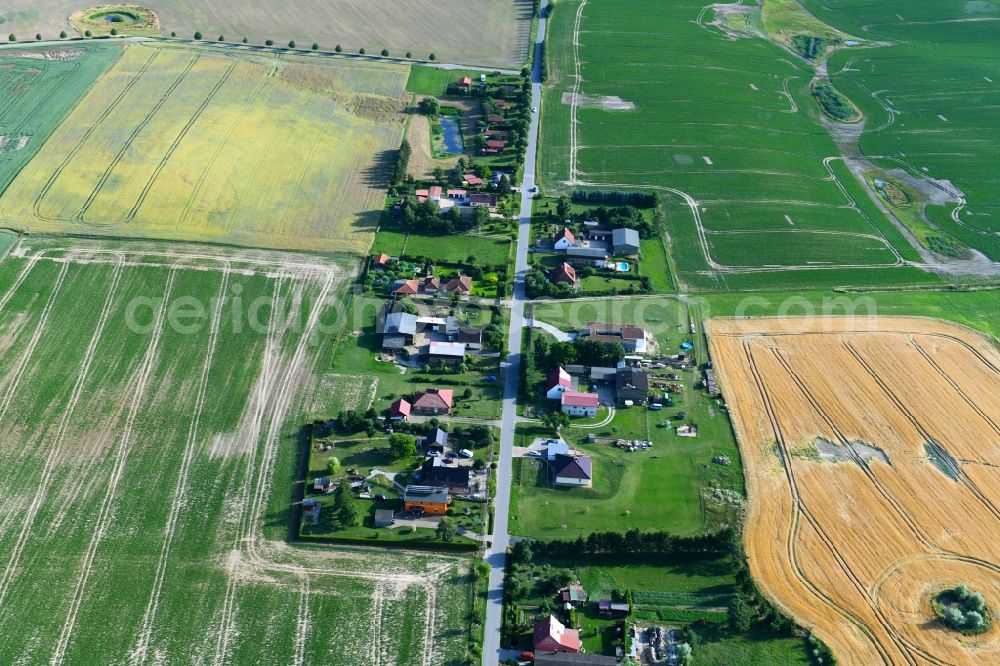 Aerial photograph Sommersdorf - Village - view on the edge of agricultural fields and farmland in Sommersdorf in the state Mecklenburg - Western Pomerania, Germany