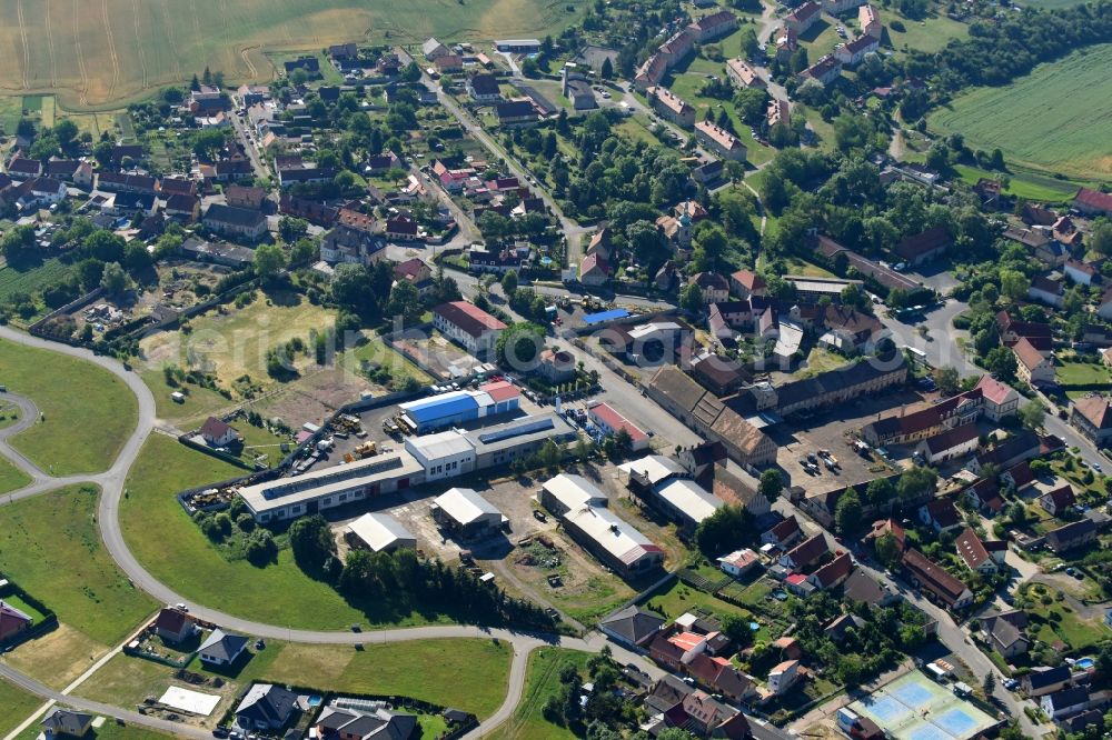 Aerial image Stankovice - Stankowitz - Village - view on the edge of agricultural fields and farmland in Stankovice - Stankowitz in Ustecky kraj - Aussiger Region, Czech Republic