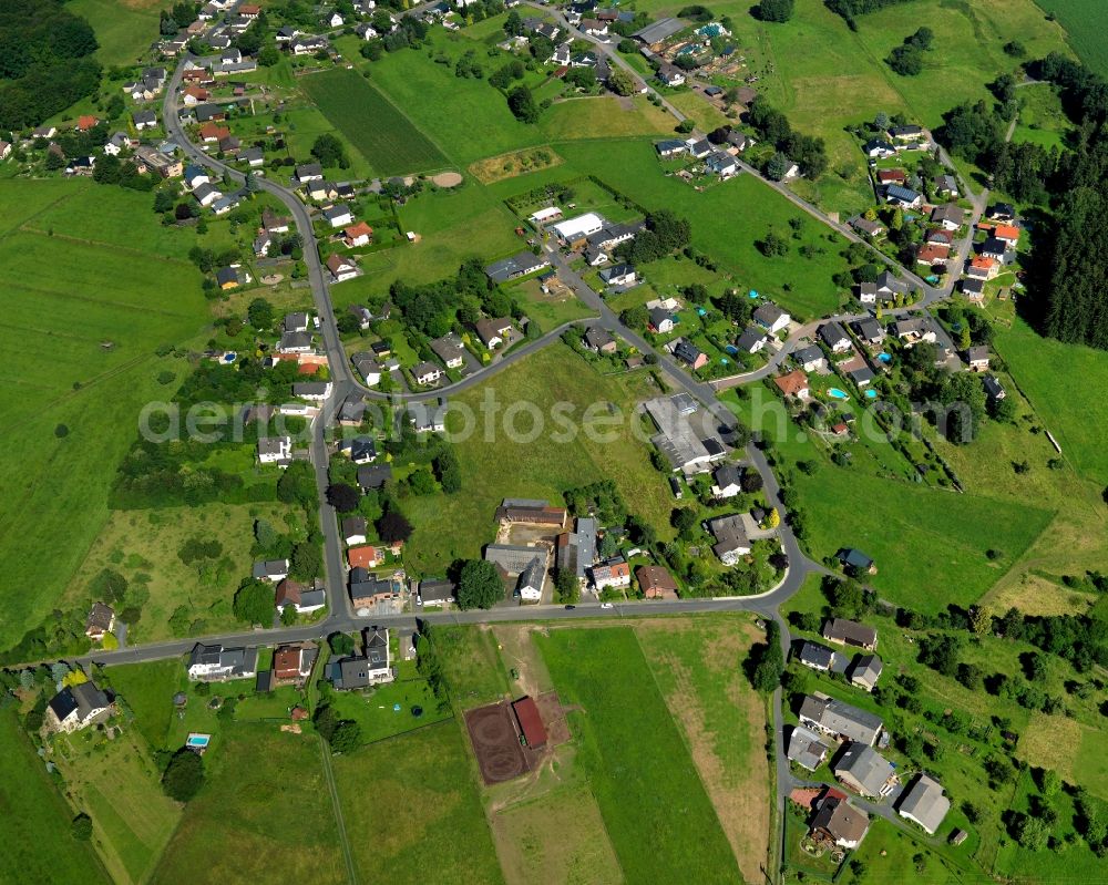 Aerial image Stockhausen - Village - view on the edge of agricultural fields and farmland in Stockhausen in the state Rhineland-Palatinate, Germany