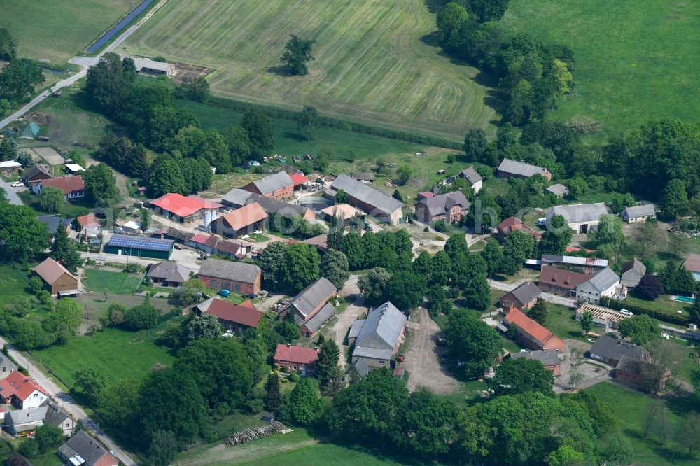 Aerial image Stresendorf - Village - view on the edge of agricultural fields and farmland in Stresendorf in the state Mecklenburg - Western Pomerania, Germany