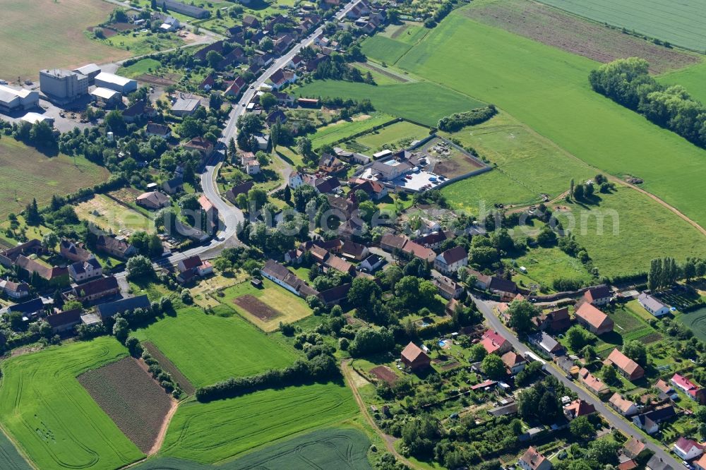 Aerial photograph Strojetice - Strojetitz - Village - view on the edge of agricultural fields and farmland in Strojetice - Strojetitz in Ustecky kraj - Aussiger Region, Czech Republic