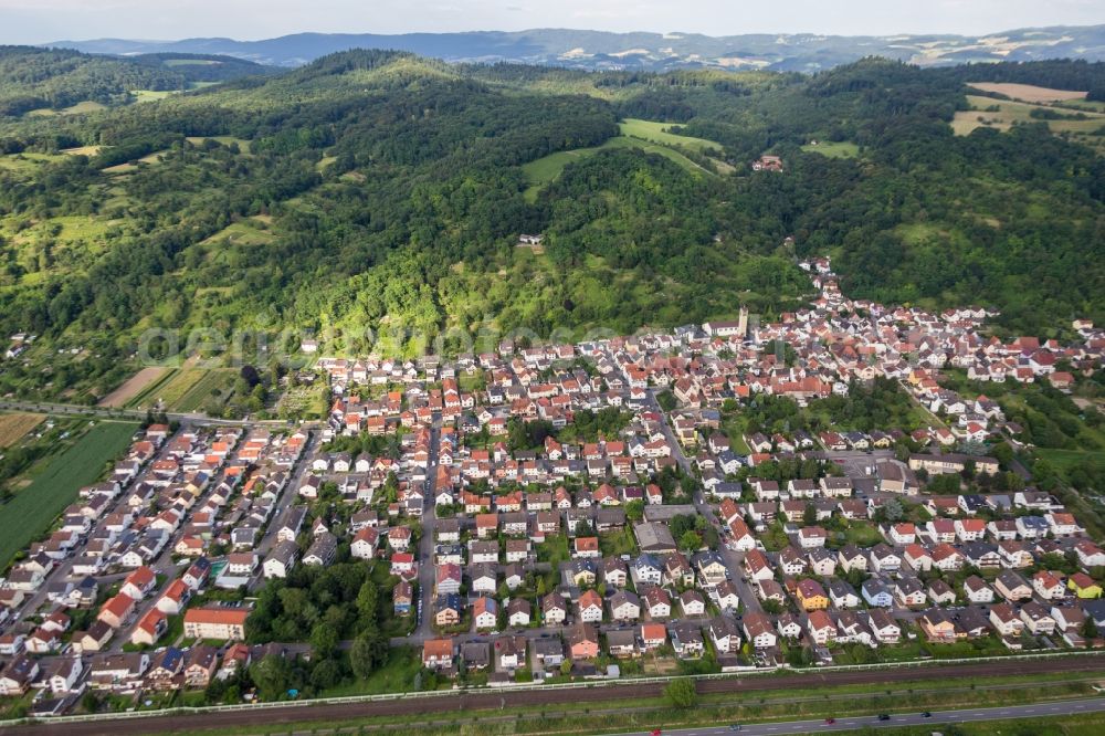 Aerial photograph Sulzbach - Village - view on the edge of agricultural fields and farmland in Sulzbach in the state Baden-Wurttemberg, Germany