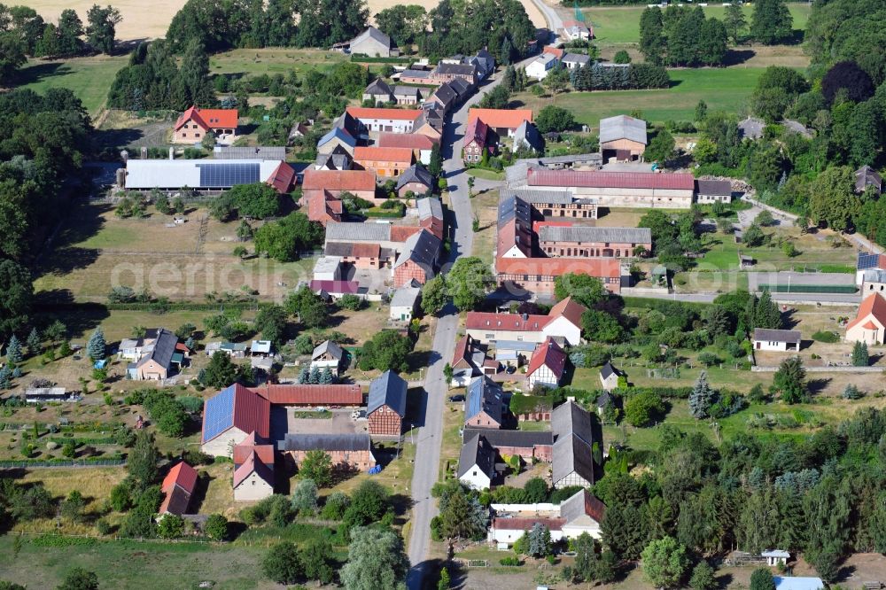 Aerial image Vienau - Village - view on the edge of agricultural fields and farmland in Vienau in the state Saxony-Anhalt, Germany