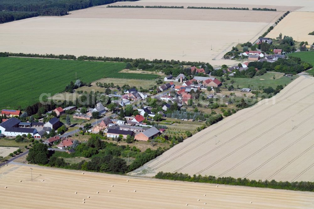 Aerial image Vietzen - Village - view on the edge of agricultural fields and farmland in Vietzen in the state Saxony-Anhalt, Germany