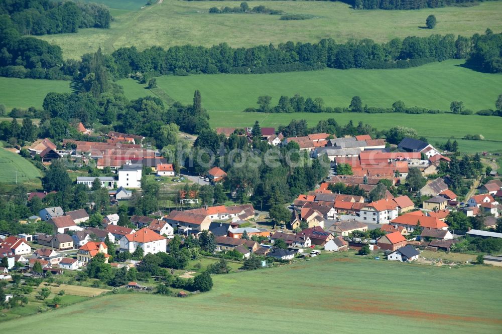 Vstis - Stich from above - Village - view on the edge of agricultural fields and farmland in Vstis - Stich in Plzensky kraj - Pilsner Region - Boehmen, Czech Republic