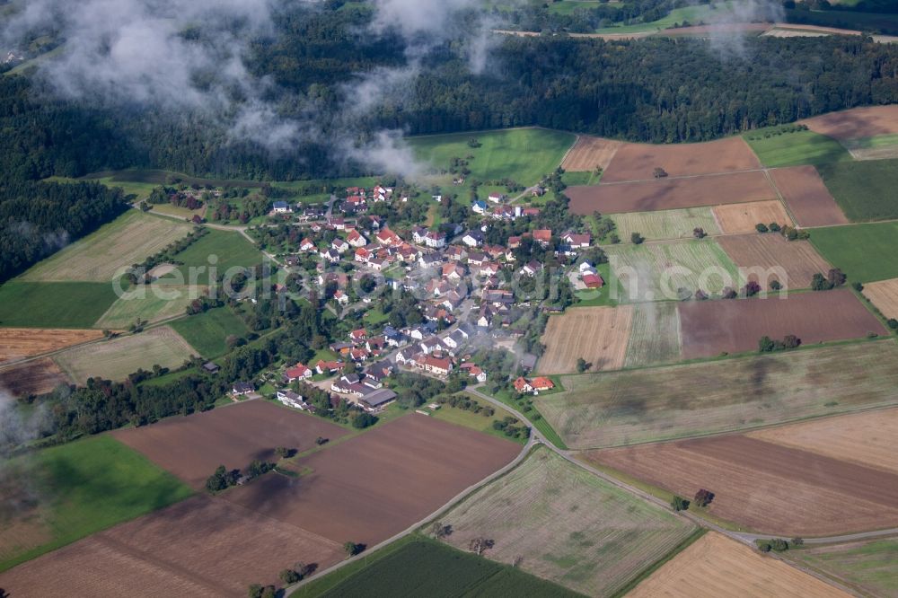 Aerial photograph Weil - Village - view on the edge of agricultural fields and farmland in Weil in the state Baden-Wurttemberg, Germany