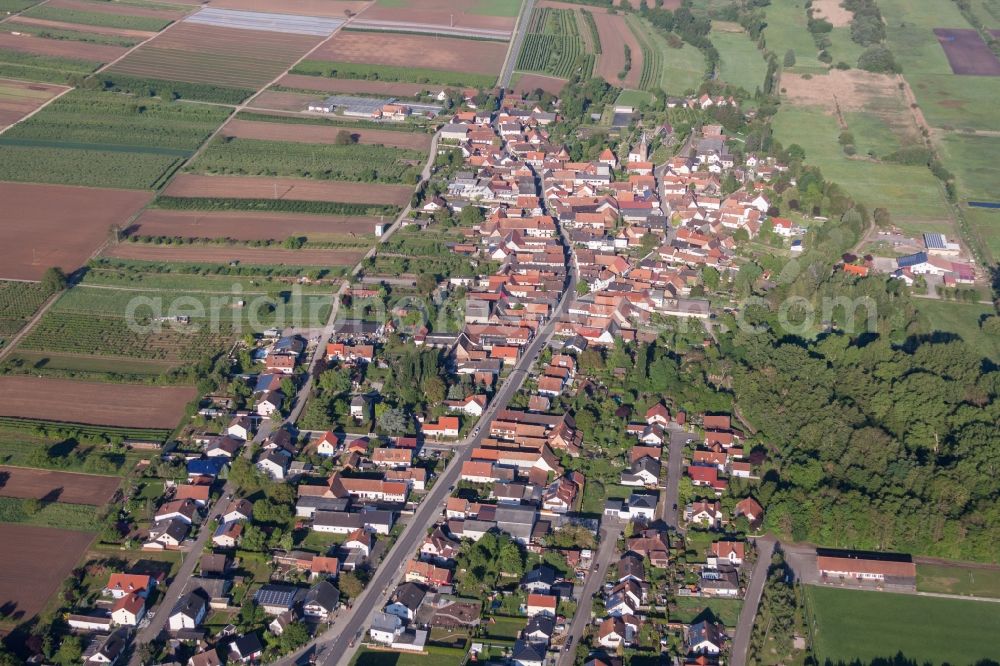 Winden from the bird's eye view: Village - view on the edge of agricultural fields and farmland in Winden in the state Rhineland-Palatinate, Germany