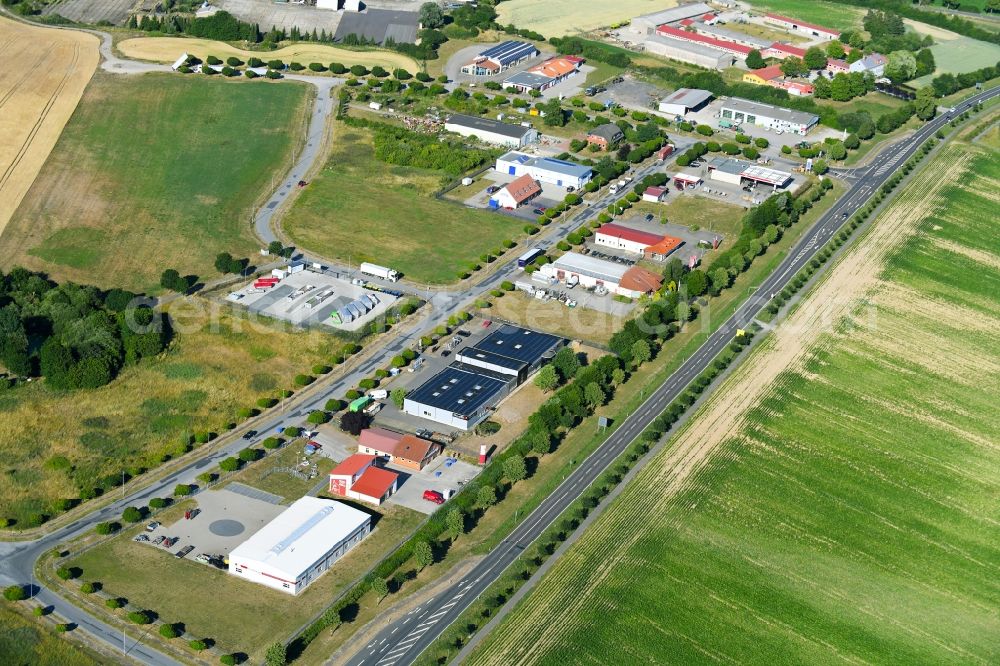 Aerial photograph Woldegk - Village - view on the edge of agricultural fields and farmland in Woldegk in the state Mecklenburg - Western Pomerania, Germany