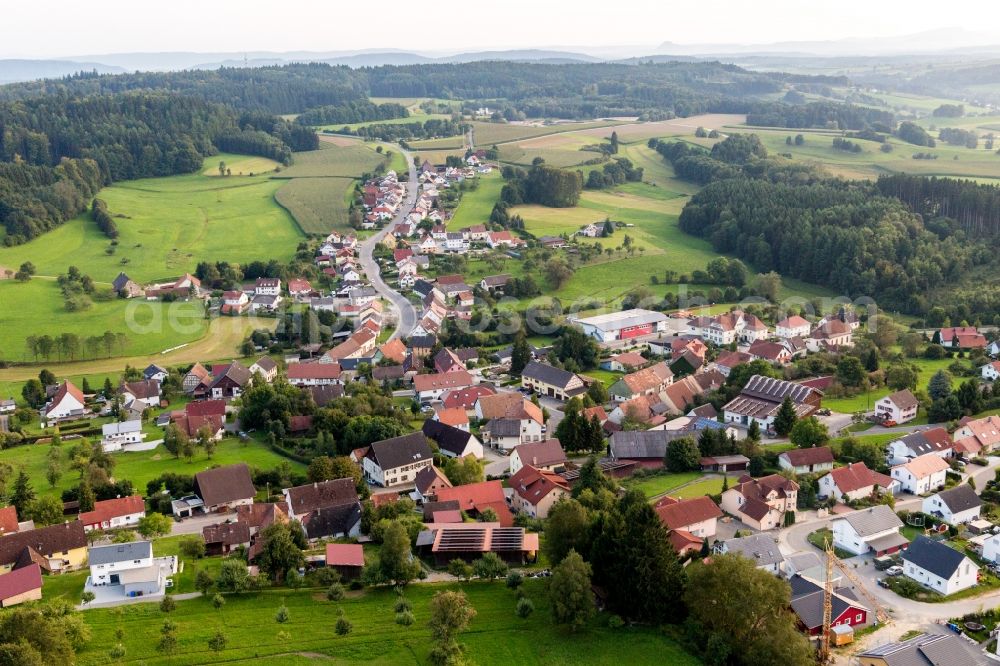 Aerial image Zoznegg - Village - view on the edge of agricultural fields and farmland in Zoznegg in the state Baden-Wurttemberg, Germany