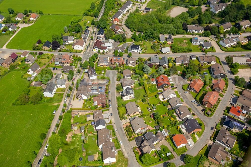 Aerial photograph Zurstraße - Village - view on the edge of agricultural fields and farmland in Zurstrasse in the state North Rhine-Westphalia, Germany