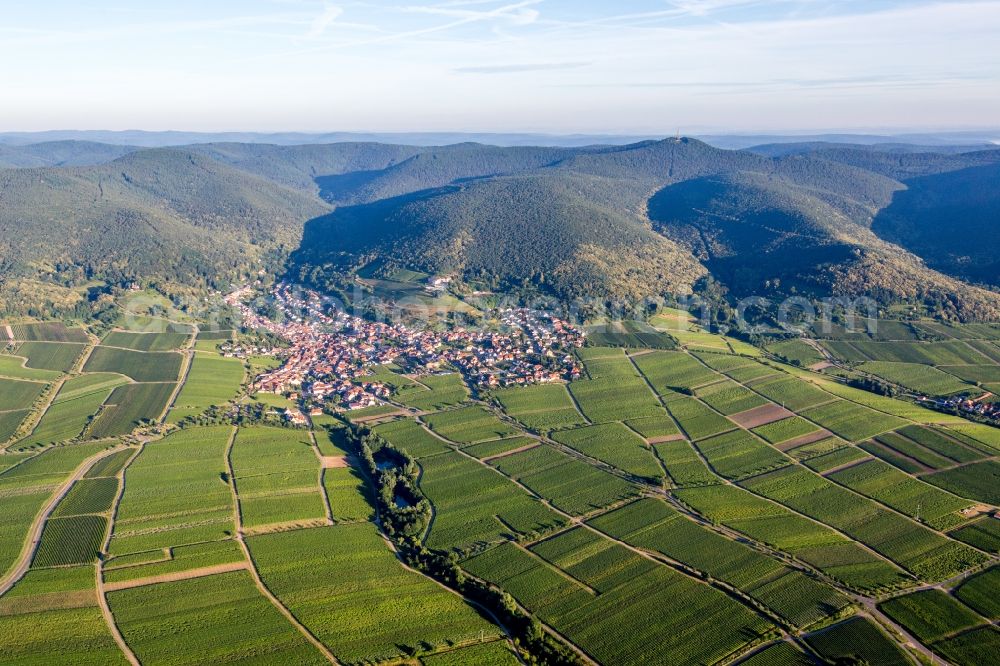 Aerial photograph Sankt Martin - Village - view on the edge of agricultural fields and farmland in Sankt Martin in the state Rhineland-Palatinate, Germany