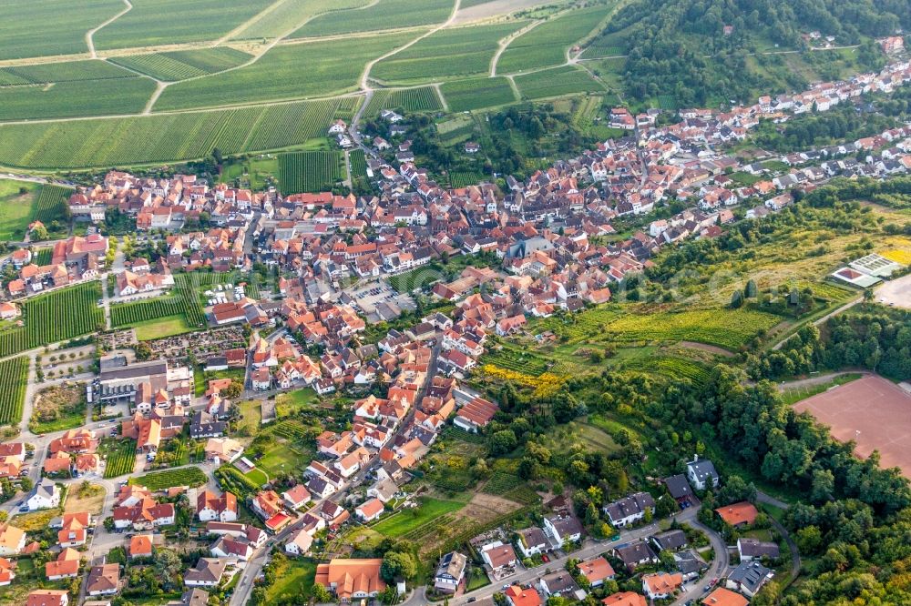 Aerial photograph Sankt Martin - Village - view on the edge of agricultural fields and farmland in Sankt Martin in the state Rhineland-Palatinate, Germany