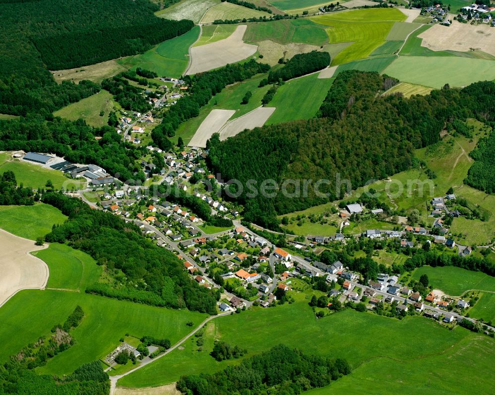 Aerial photograph Abentheuer - Village - view on the edge of forested areas in Abentheuer in the state Rhineland-Palatinate, Germany