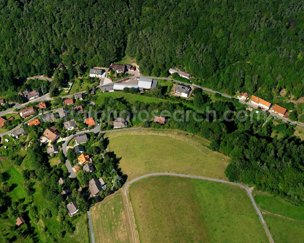 Aerial image Affhöllerbach - Village - view on the edge of forested areas in Affhöllerbach in the state Hesse, Germany