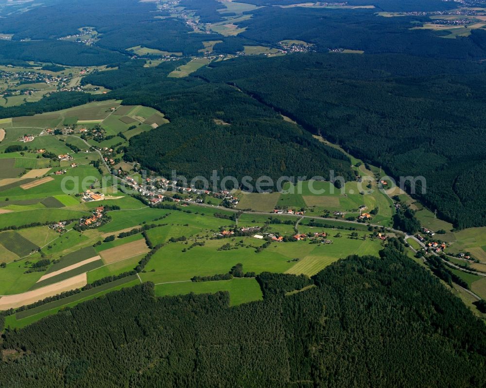 Airlenbach from above - Village - view on the edge of forested areas in Airlenbach in the state Hesse, Germany