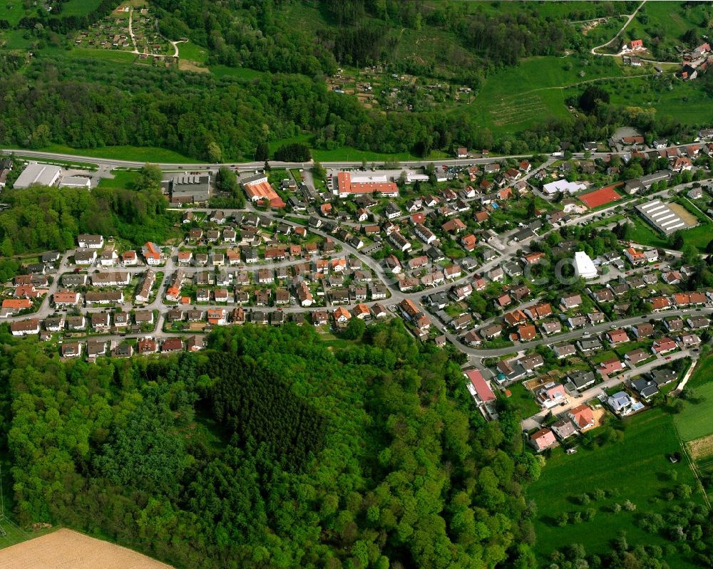 Aerial photograph Albershausen - Village - view on the edge of forested areas in Albershausen in the state Baden-Wuerttemberg, Germany