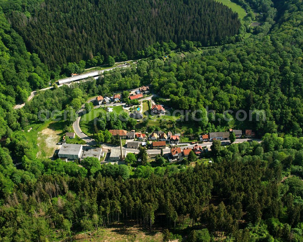 Altenbrak from the bird's eye view: Village - view on the edge of forested areas in Altenbrak in the state Saxony-Anhalt, Germany