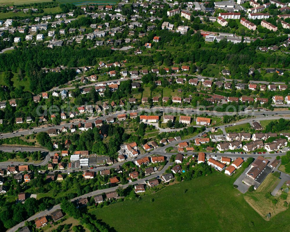 Aerial image Alzenberg - Village - view on the edge of forested areas in Alzenberg in the state Baden-Wuerttemberg, Germany