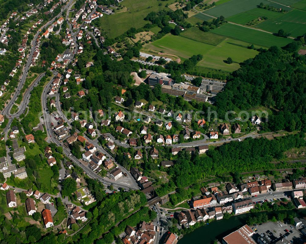 Aerial image Alzenberg - Village - view on the edge of forested areas in Alzenberg in the state Baden-Wuerttemberg, Germany