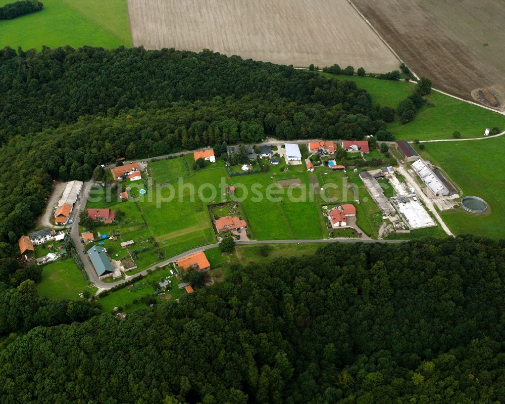 Annaberg from above - Village - view on the edge of forested areas in Annaberg in the state Thuringia, Germany