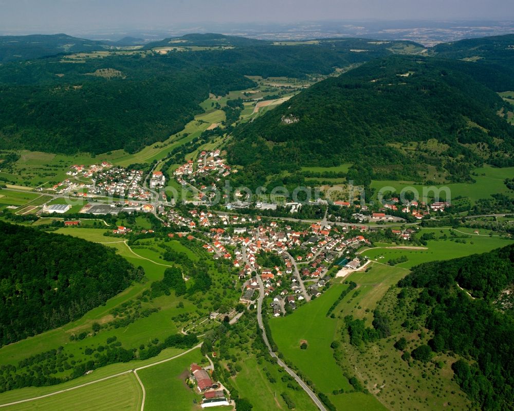 Aerial photograph Bad Ditzenbach - Village - view on the edge of forested areas in Bad Ditzenbach in the state Baden-Wuerttemberg, Germany