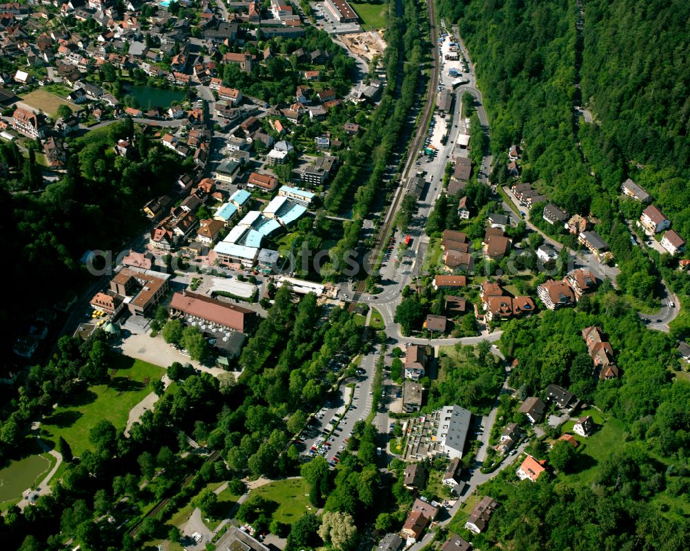 Aerial photograph Bad Liebenzell - Village - view on the edge of forested areas in Bad Liebenzell in the state Baden-Wuerttemberg, Germany