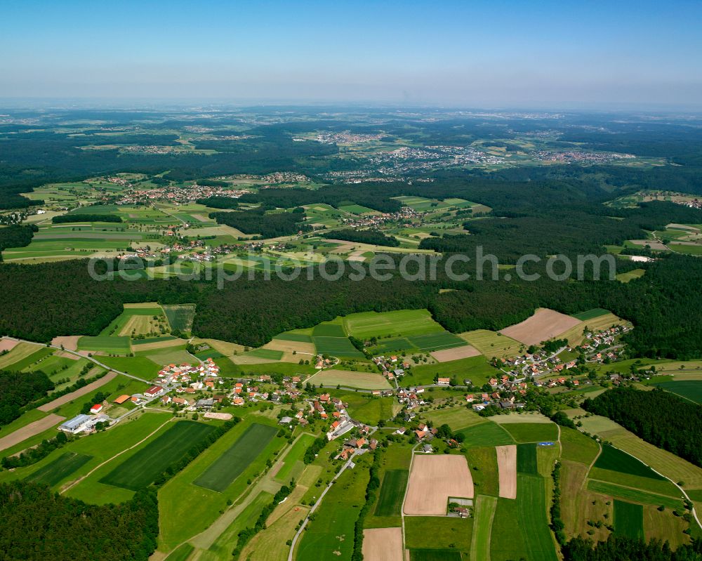 Aerial photograph Bad Teinach-Zavelstein - Village - view on the edge of forested areas in Bad Teinach-Zavelstein in the state Baden-Wuerttemberg, Germany