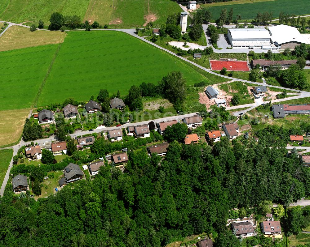 Aerial photograph Überberg - Village - view on the edge of forested areas in Überberg in the state Baden-Wuerttemberg, Germany