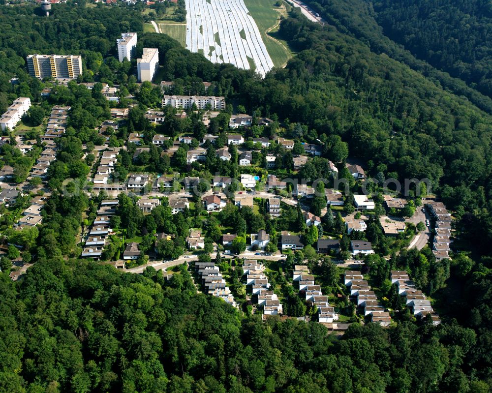 Bergwald from above - Village - view on the edge of forested areas in Bergwald in the state Baden-Wuerttemberg, Germany