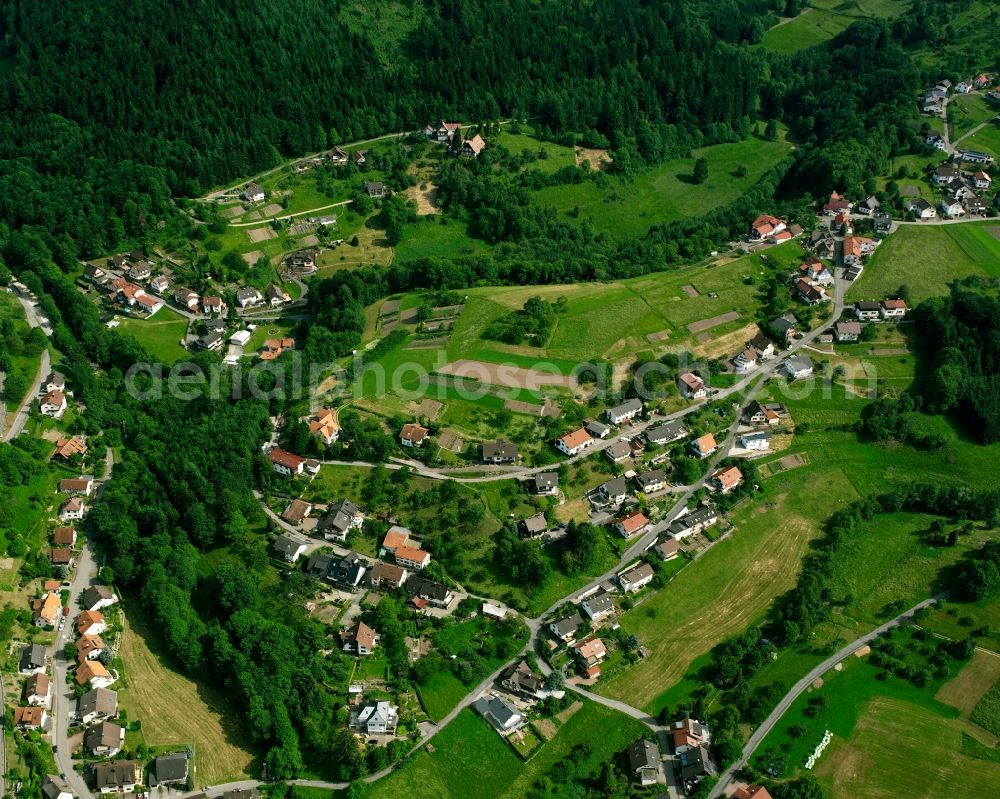 Bühlertal from above - Village - view on the edge of forested areas in Bühlertal in the state Baden-Wuerttemberg, Germany