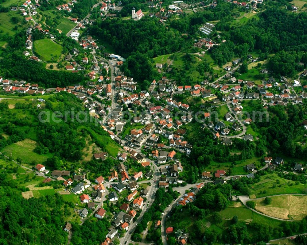 Aerial image Bühlertal - Village - view on the edge of forested areas in Bühlertal in the state Baden-Wuerttemberg, Germany