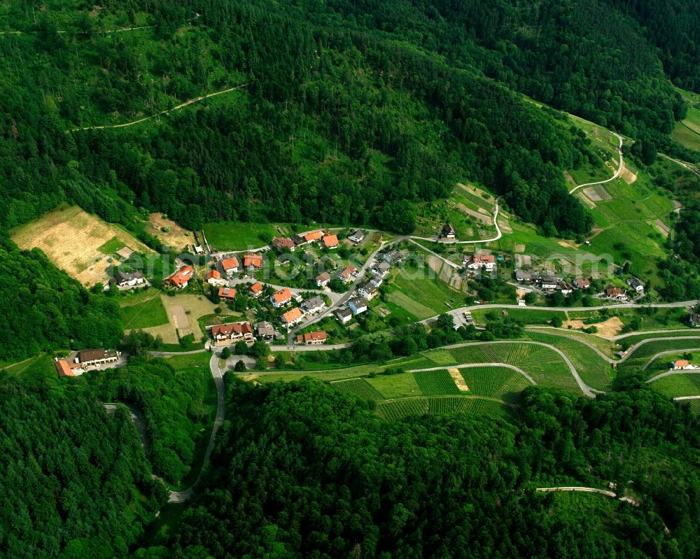 Bühlertal from above - Village - view on the edge of forested areas in Bühlertal in the state Baden-Wuerttemberg, Germany